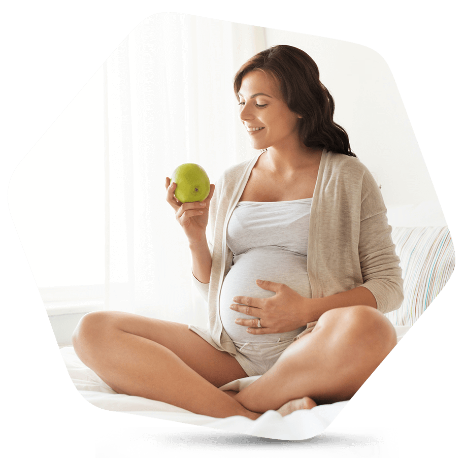 zwangere vrouw groente fruit