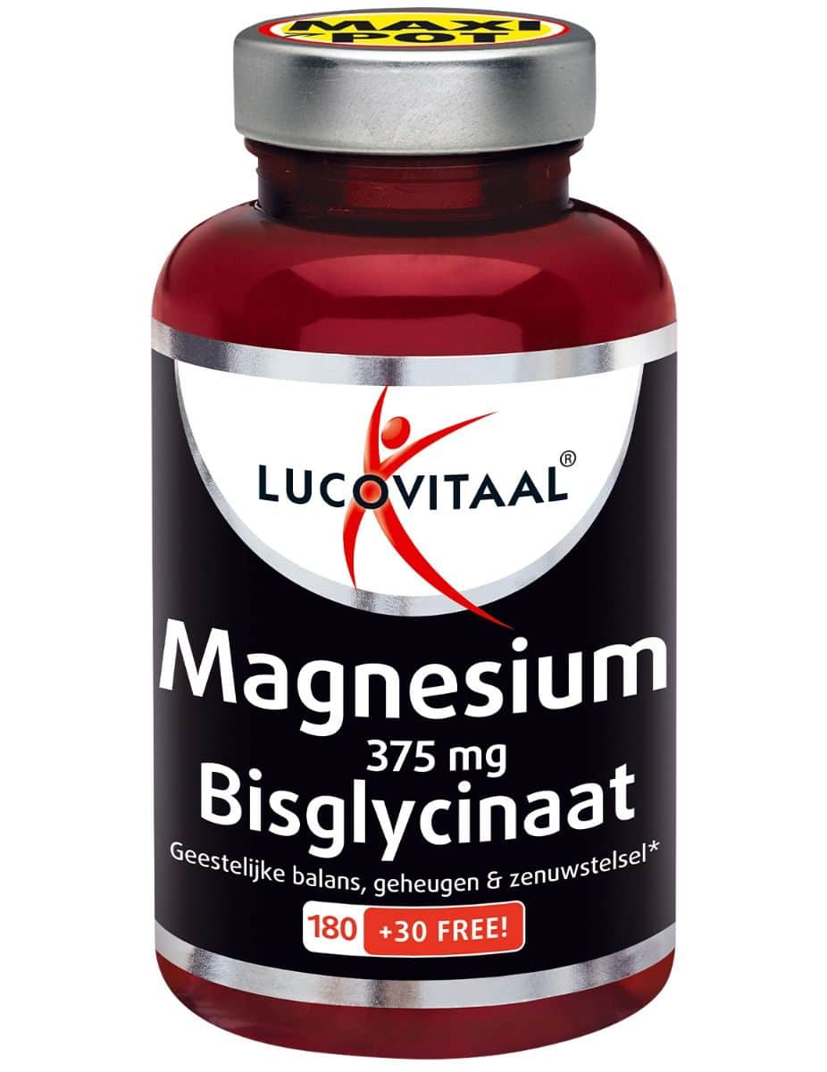 Lucovitaal Magnesium 375mg Bisglycinaat verpakking