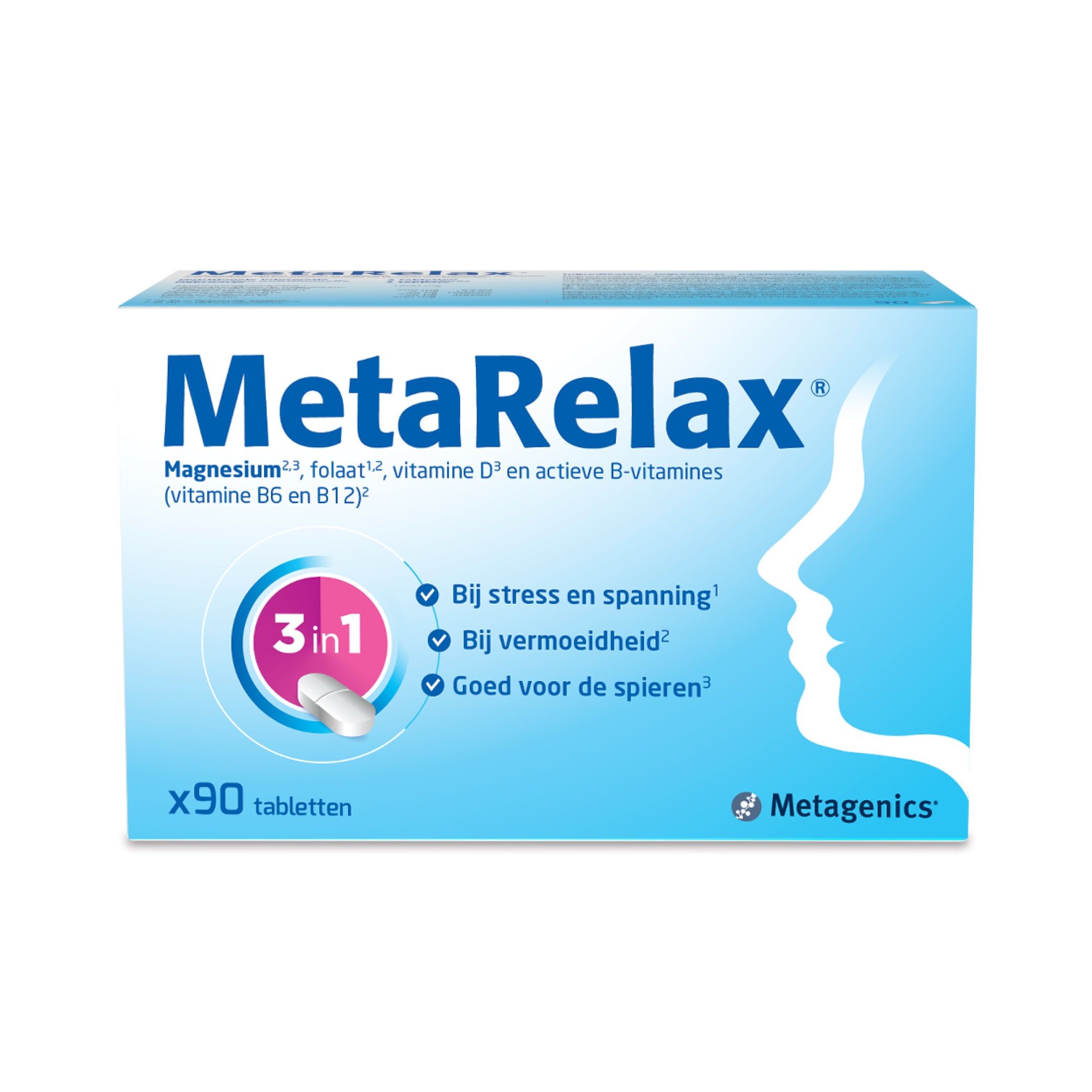 Metagenics MetaRelax magnesium supplement verpakking