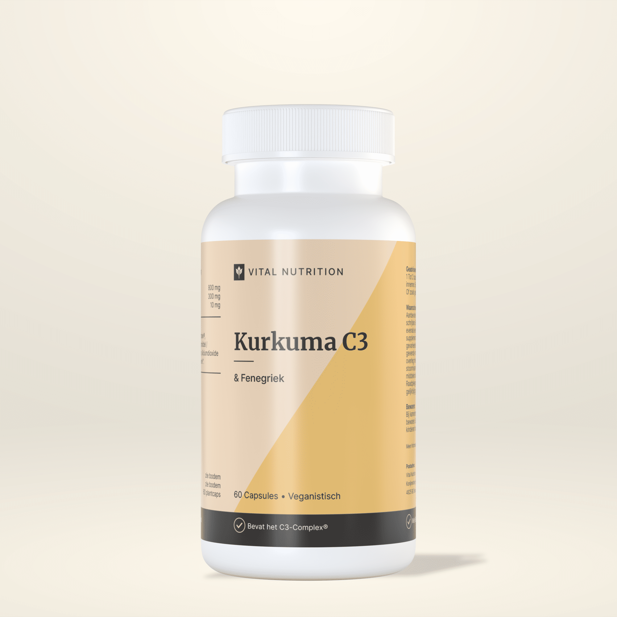 Vital Nutrition Kurkuma C3 Fenegriek supplement potje