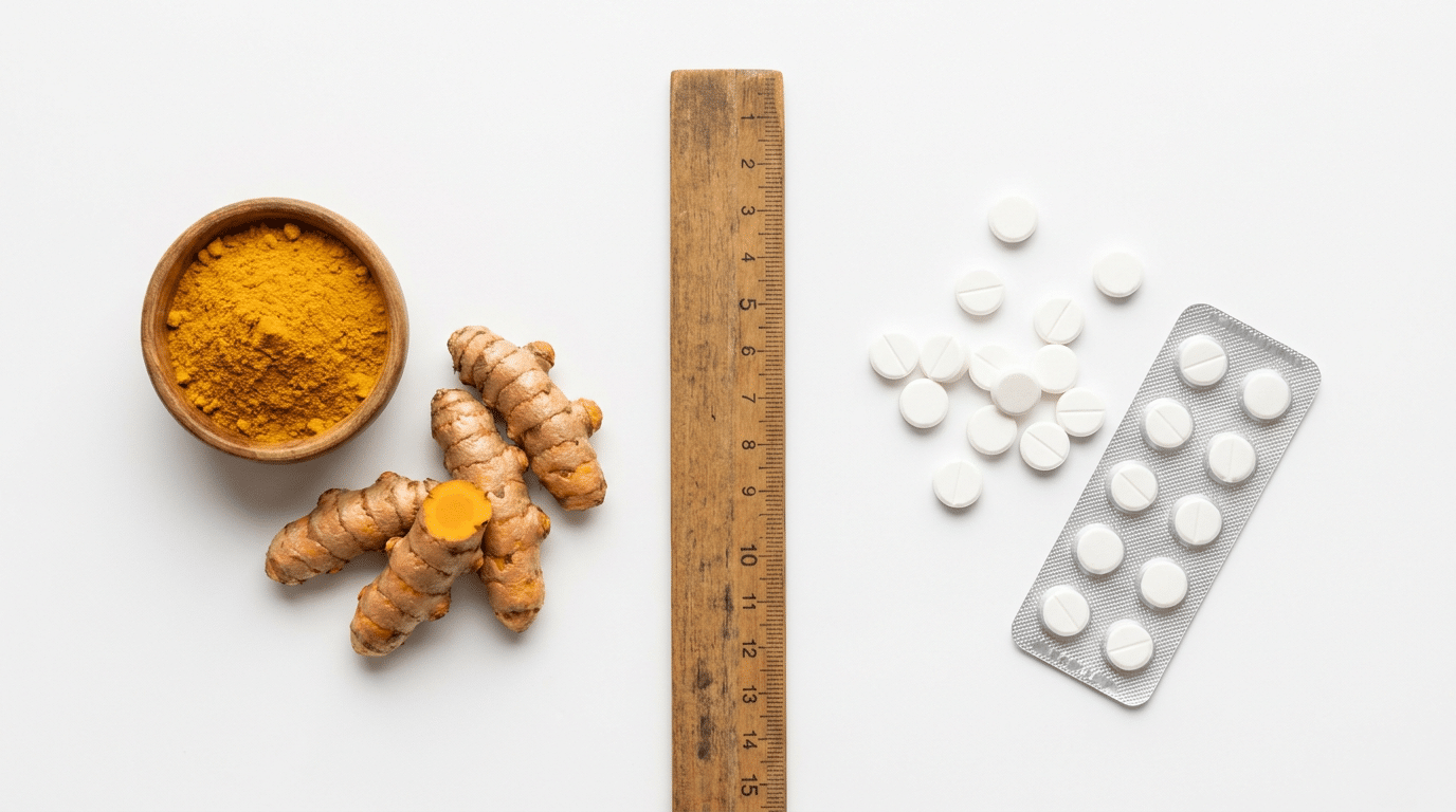 Kurkuma vs ibuprofen vergelijking