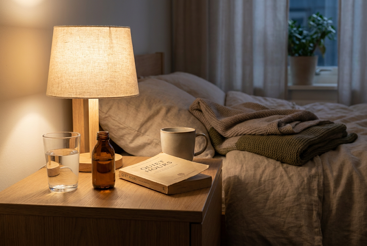 Rustige avondroutine op het nachtkastje voor betere slaap