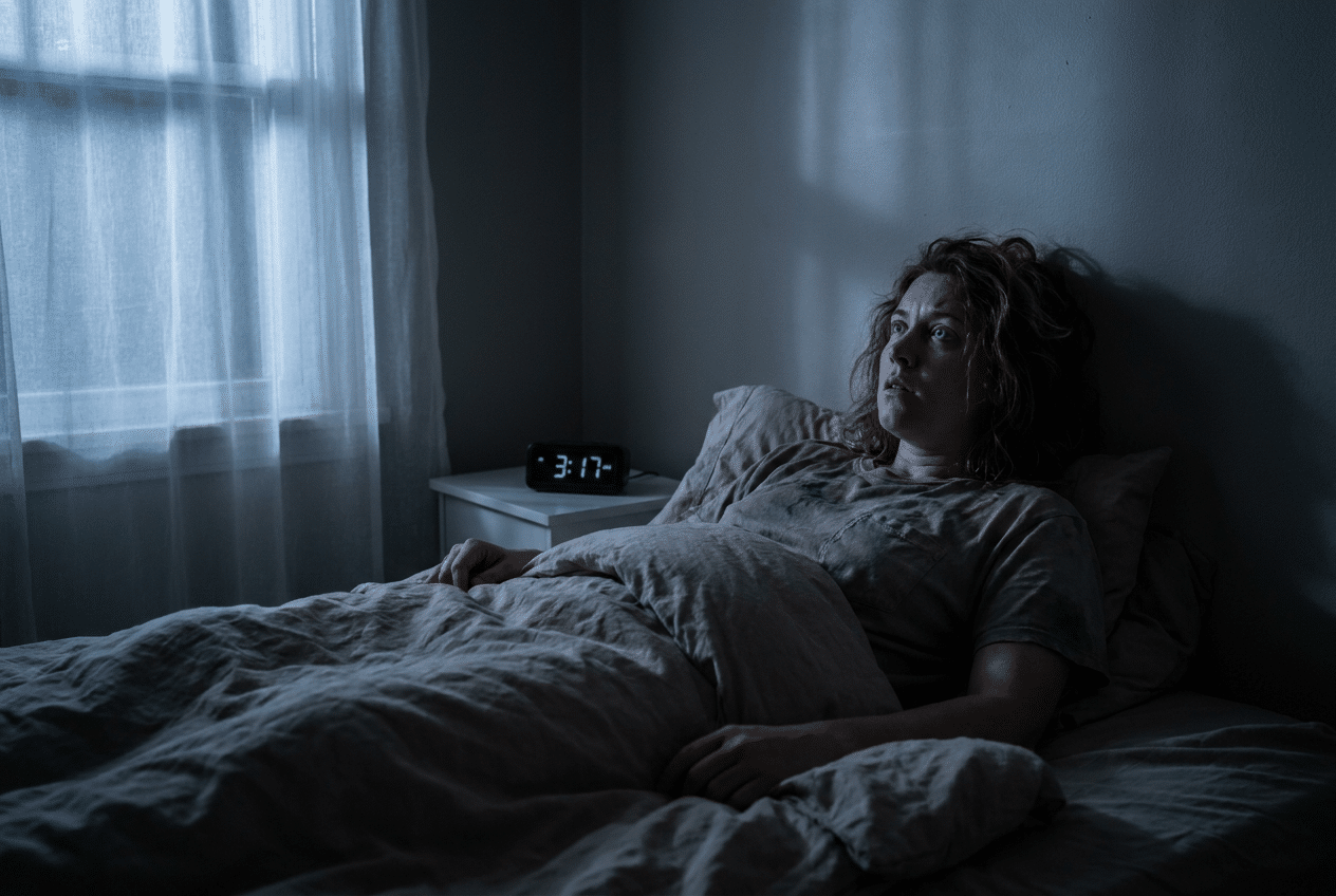 Wakker liggen met een opgejaagd gevoel en een malend hoofd