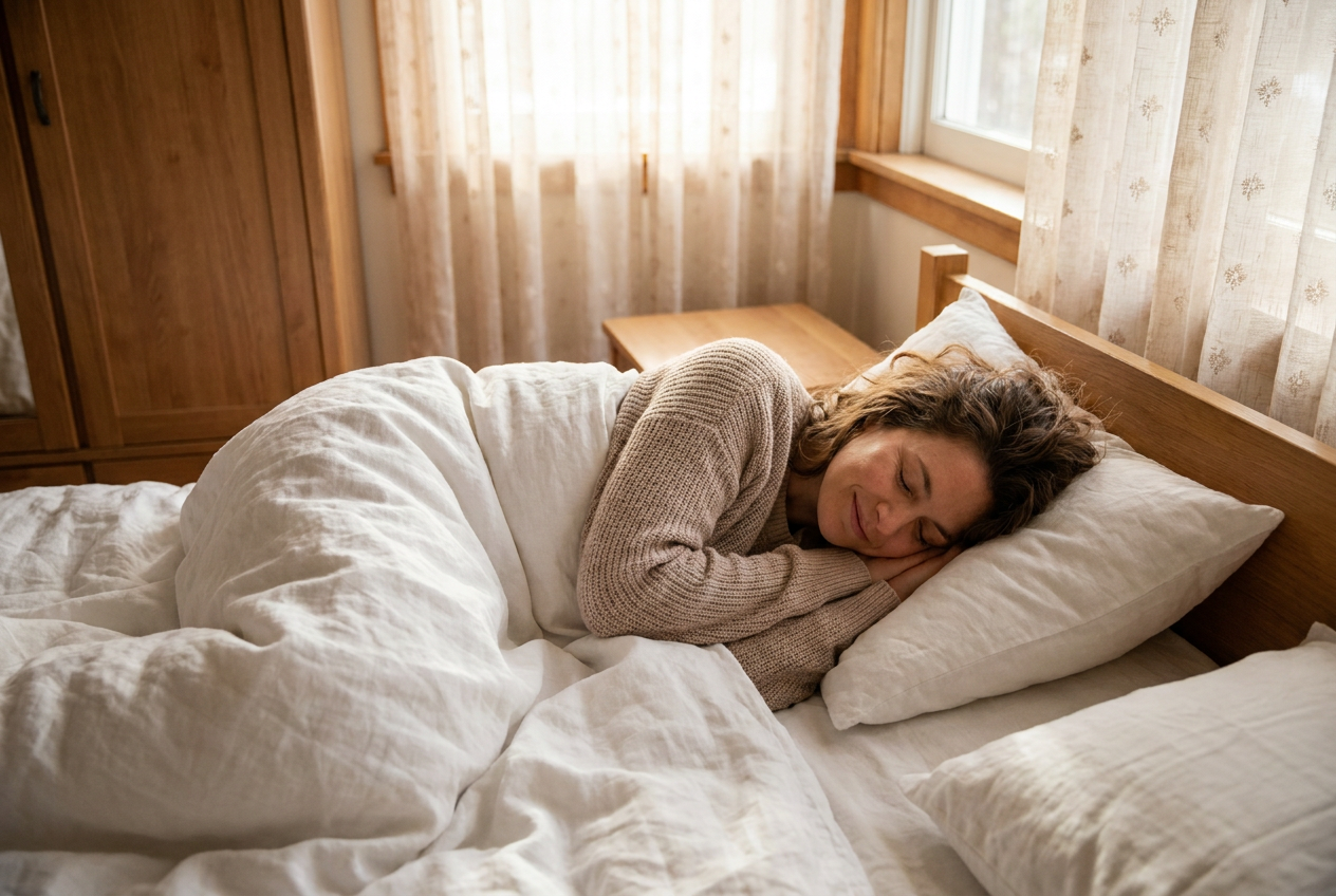 Vrouw slaapt rustig door zonder rusteloze benen
