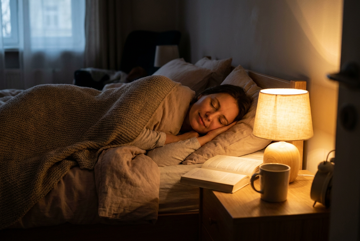 Vrouw slaapt rustig door magnesium