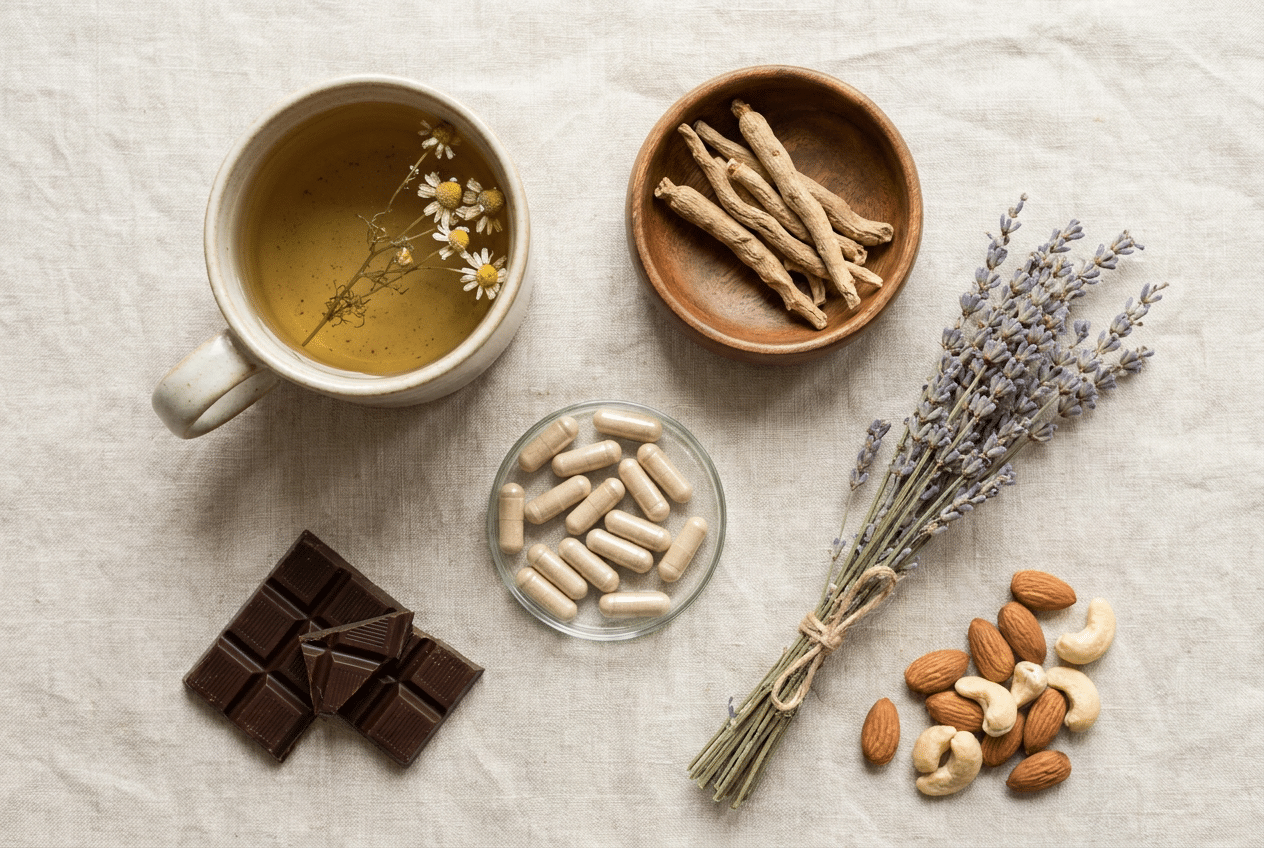 Natuurlijke middelen tegen stress: ashwagandha, kamille, lavendel