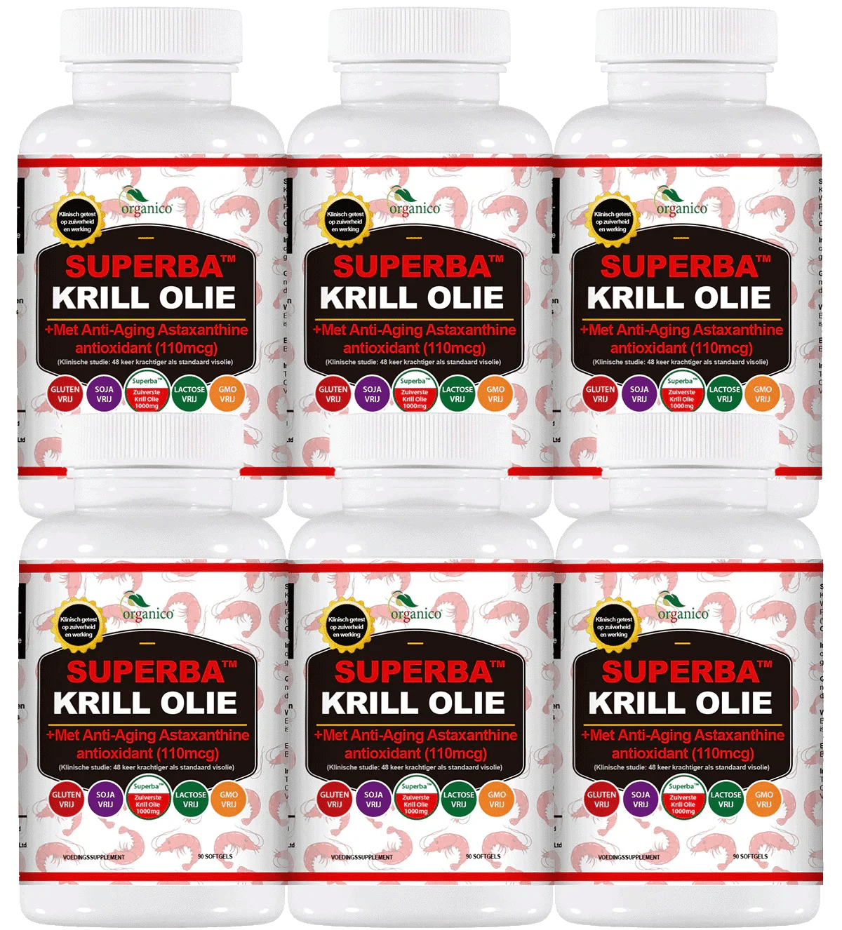 Zes potten Organico Superba Krill Olie