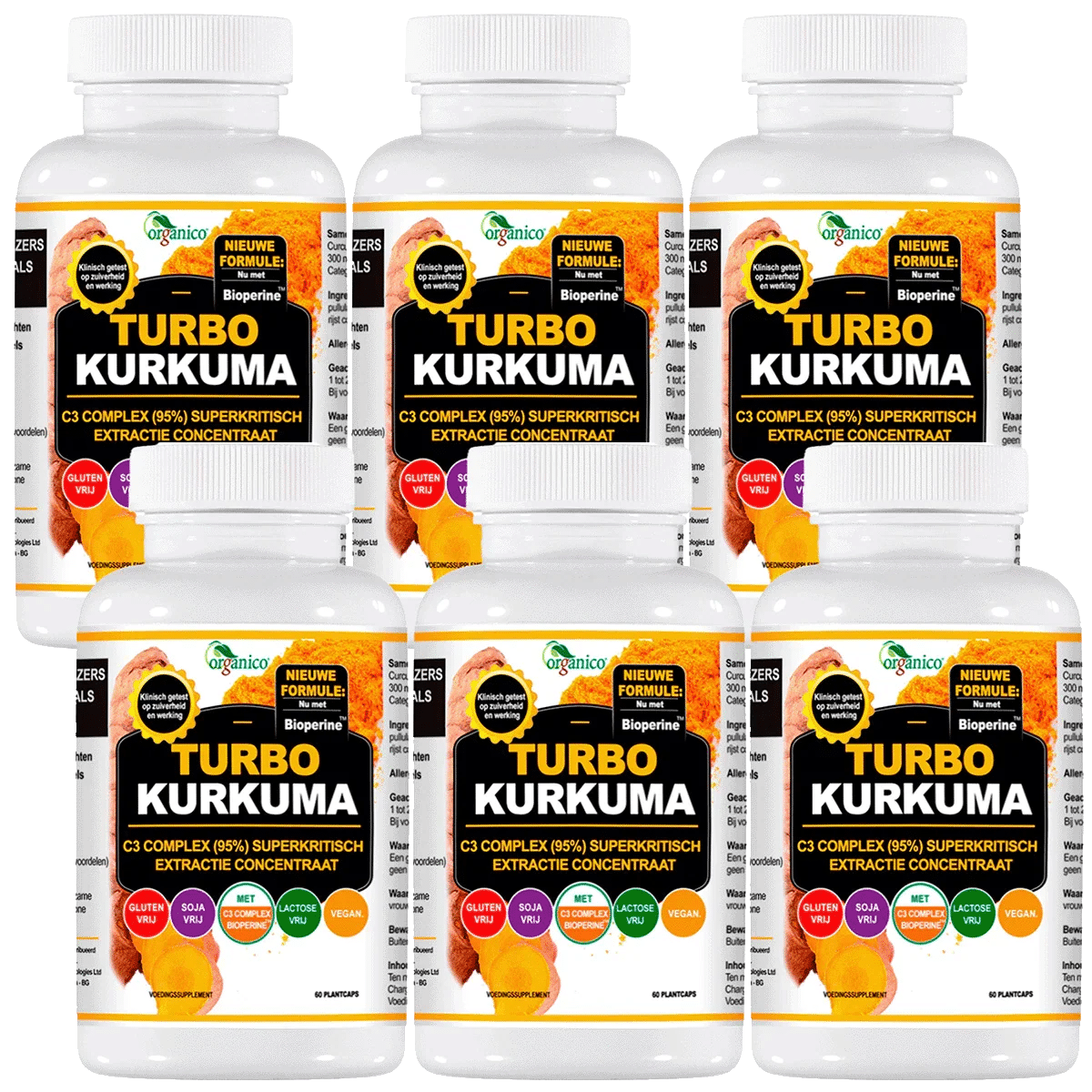 Zes potten Organico Turbo Kurkuma