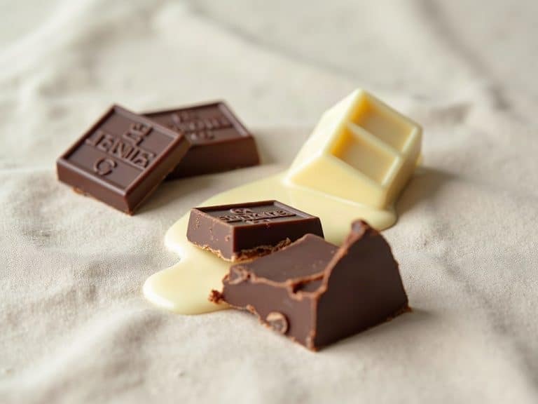 Stukjes pure en melkchocolade