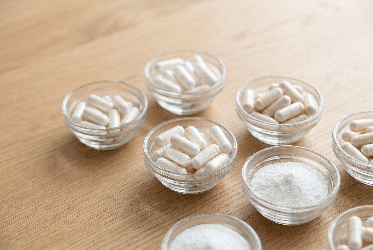 Verschillende vormen magnesium capsules