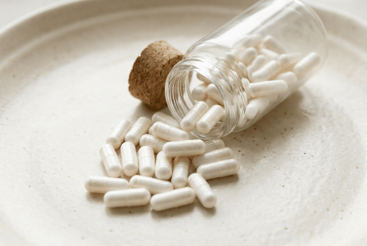Probiotica capsules uit een potje